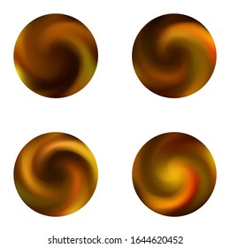 Kit with round colored abstract backgrounds. Trendy soft color art. Minimal retro style of 80th. Brown modern, natural covers for your creative projects and graphic design.