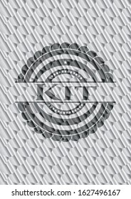 Kit silver shiny badge. Scales pattern. Vector Illustration. Detailed.