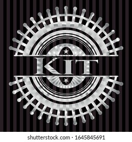 Kit silvery badge. Vector Illustration. Mosaic.