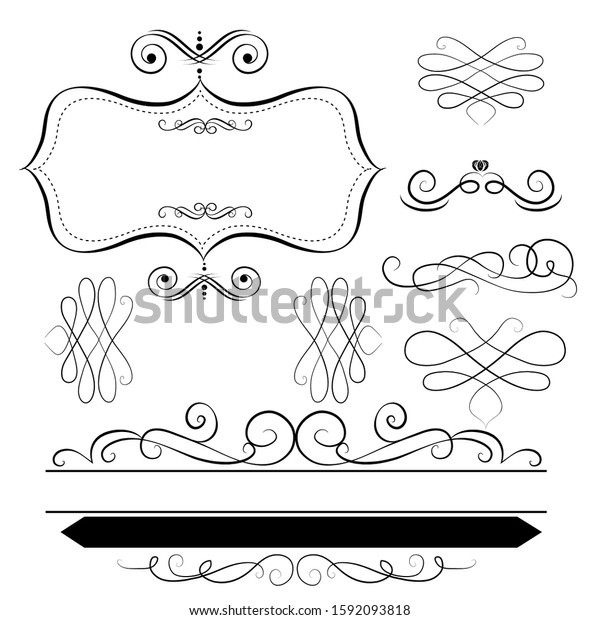 kit of vintage elements for invitations\
design, vector for poster and banners\
design.