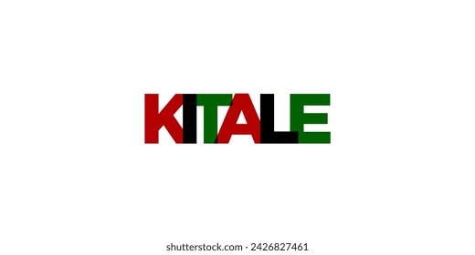 Kitale in the Kenya emblem for print and web. Design features geometric style, vector illustration with bold typography in modern font. Graphic slogan lettering isolated on white background.