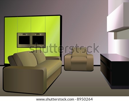 kitchen 9 green vector