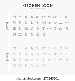 Kitchen Accessories Bold And Thin Line Icons