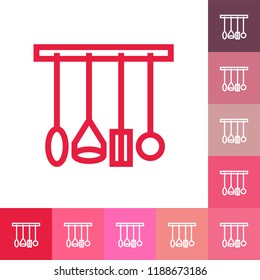 kitchen accessories line icon, filled outline vector sign, linear style pictogram isolated on white. Symbol, logo illustration. Editable stroke. Pixel perfect