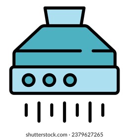 Kitchen air vent icon outline vector. Fan hood. Wall airflow color flat