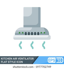 kitchen air ventilator icon in flat style. vector illustration isolated on white background. EPS 10