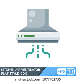 kitchen air ventilator icon in flat style. vector illustration isolated on white background. EPS 10