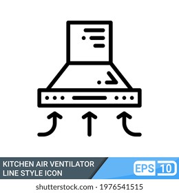 kitchen air ventilator icon in line style. vector illustration isolated on white background. EPS 10