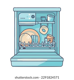 kitchen appliance dishwasher machine icon isolated