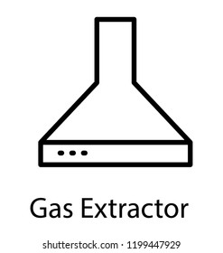 A kitchen appliance gas exhaust hood line icon image 