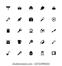 Kitchen Appliance Icon Collection. Pixel Perfect Appliance-Symbol im 2D-Stil