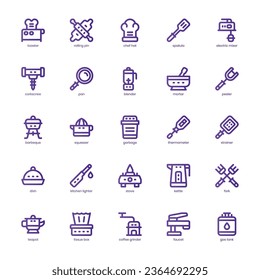 Kitchen Appliance icon pack for your website, mobile, presentation, and logo design. Kitchen Appliance icon basic line gardient design. Vector graphics illustration and editable stroke.