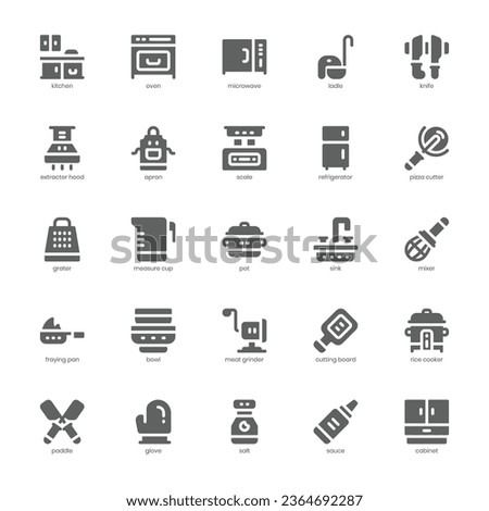 Kitchen Appliance icon pack for your website, mobile, presentation, and logo design. Kitchen Appliance icon solid design. Vector graphics illustration and editable stroke.
