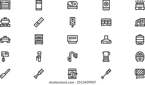 Iconos de electrodomésticos de cocina Colección de iconos vectoriales de alta calidad con trazo editable. Ideal para Profesional y Proyectos Creativos.