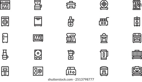 Kitchen appliance icons High-Quality Vector Icons Collection with Editable Stroke. Ideal for Professional and Creative Projects.