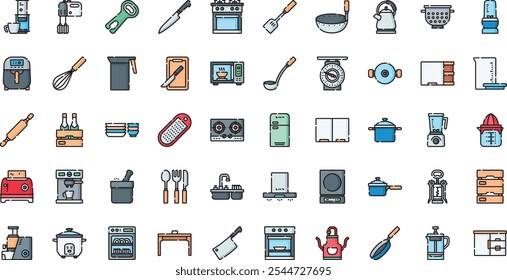 Kitchen appliance icons High-Quality Vector Icons Collection with Editable Stroke. Ideal for Professional and Creative Projects.