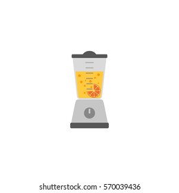 Kitchen appliance isolated on white. Electric juice blender. Home food processor juicer machine. Flat style vector illustration of household blending device. Mixer fresh drink kitchenware equipment