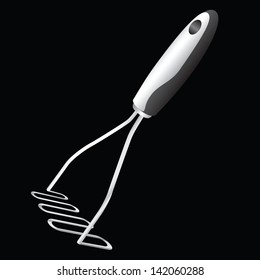 Kitchen appliance for mashing potatoes. Vector illustration.