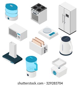 Kitchen appliances. 3d isometric