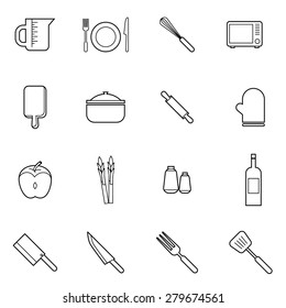 kitchen appliances and cooking icons set vector illustration For Mobile, Web And Applications