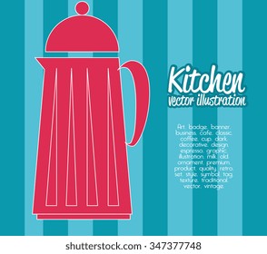 Kitchen appliances and dishware graphic design, vector illustration 