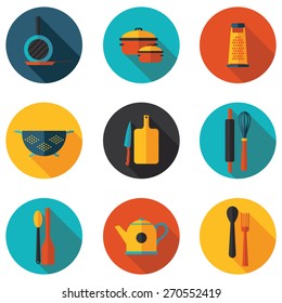 kitchen appliances flat icons