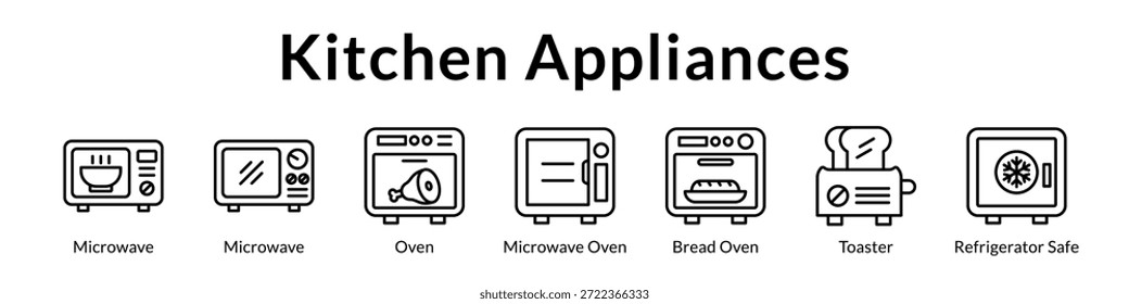 Guía de electrodomésticos de cocina con microondas, hornos, refrigeradores y equipos de cocina esenciales para hogares modernos
