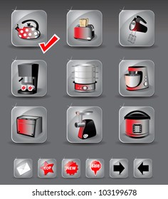 kitchen appliances icons gray