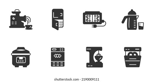 kitchen appliances icons  symbol vector elements for infographic web