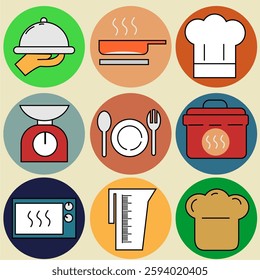 
kitchen appliances icons vector design