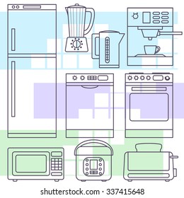 Kitchen appliances in line style
