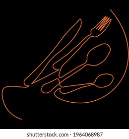 Kitchen appliances in one line. Vector. Stylish and minimalistic to decorate any design of cafes and restaurants, menus and kitchens.