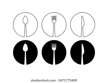Kitchen Appliances Set Icons. Linear and Silhouette Styles. Vector icons