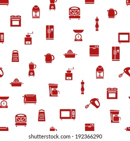 kitchen appliances and tools seamless pattern