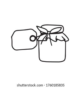 .Kitchen appliances .Vector design, illustration for postcard banners.Jam jar and label
