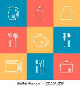 Kitchen appliances vector line collection. Icon collection made in line style. Concept for infographic, banner design or web page. 