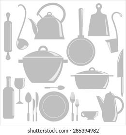 Kitchen appliances vector set art