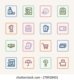 Ícones da Web de aparelhos de cozinha