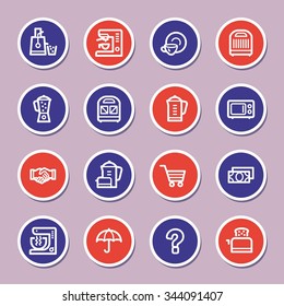 Ícones da Web de aparelhos de cozinha