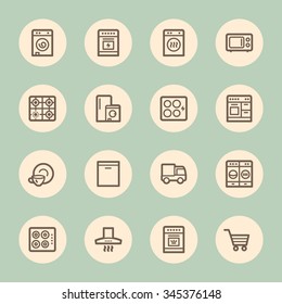 Dispositivos de cocina Iconos Web