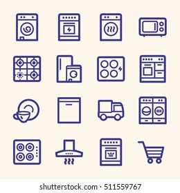 Kitchen Appliances Web Icons Stock Vector (Royalty Free) 606021365 ...