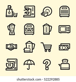Dispositivos de cocina Iconos Web