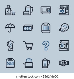 Ícones da Web de aparelhos de cozinha