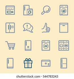 Ícones da Web de aparelhos de cozinha