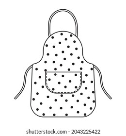 kitchen apron, black outline vector illustration, isolated on a white background