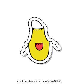 kitchen apron doodle icon