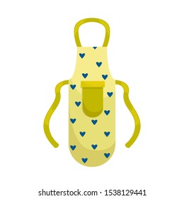 Kitchen apron in the hearts. Isolated flat vector illustration.