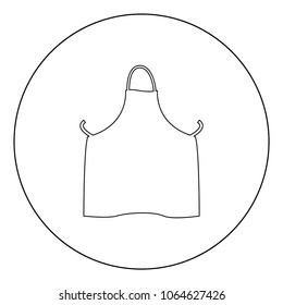 Kitchen apron  icon black color in circle or round vector illustration