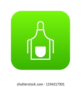Kitchen apron icon digital green for any design isolated on white vector illustration