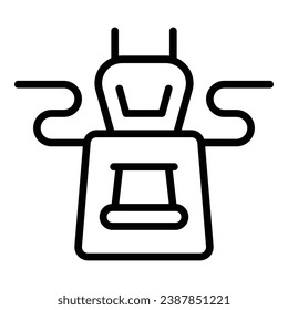 Umrissvektor für das Küchenschürze-Symbol Koch kochen. Pocket-Uniform